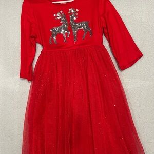 Red Sequin Reindeer Dress